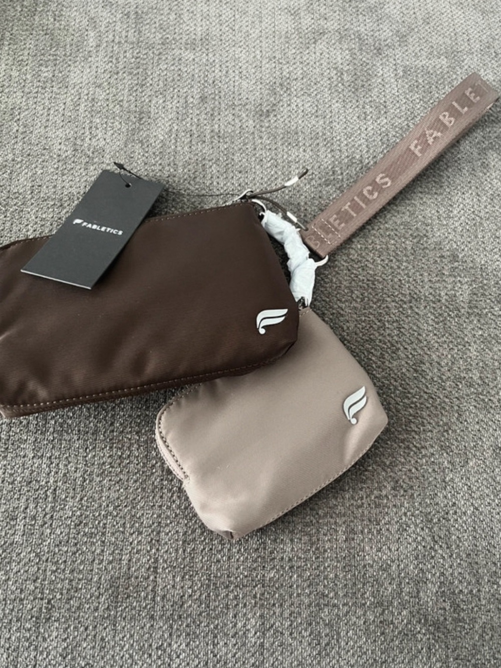 Fabletics Brown & Taupe Dual Pouch Crossbody